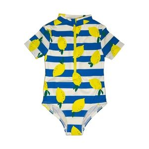 Mini Boden Lemon 🍋 Striped bathing suit